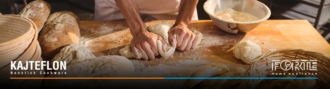 استفاده از خمیر نان در مقاله آموزش پخت نان خانگی بدون فر - سایت کاج تفلون