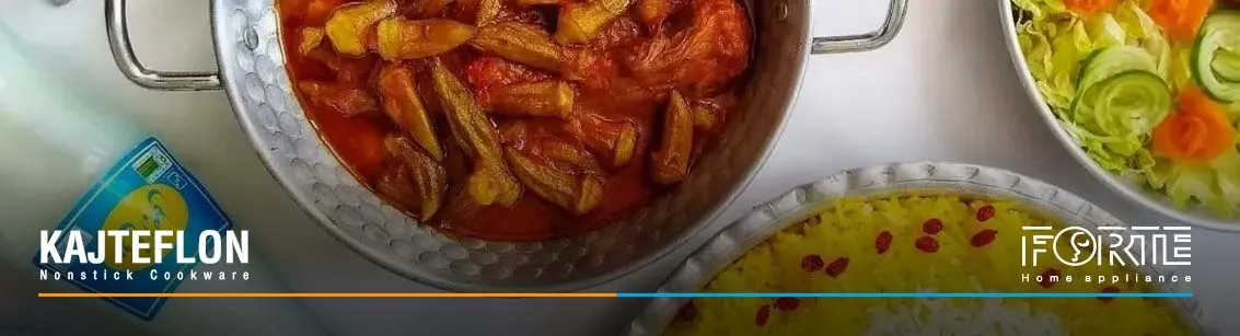 سرو خورش بامیه - سایت کاج تفلون