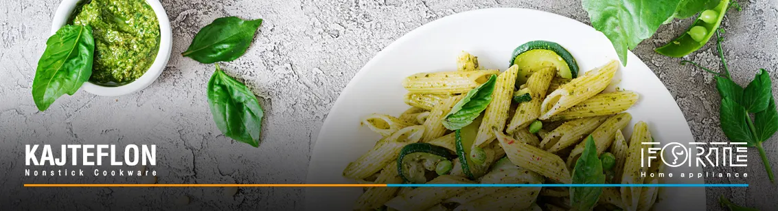 طرز تهیه پاستا پستو با مرغ به روش ایتالیایی در مقاله طرز تهیه پاستا پستو با مرغ به روش رستوران های ایتالیایی - سایت کاج تفلون